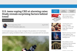 The Prevalence Of Vaping Cbd Among E-Cigarette Users, Particularly Among Adolescents, Has Become A S…